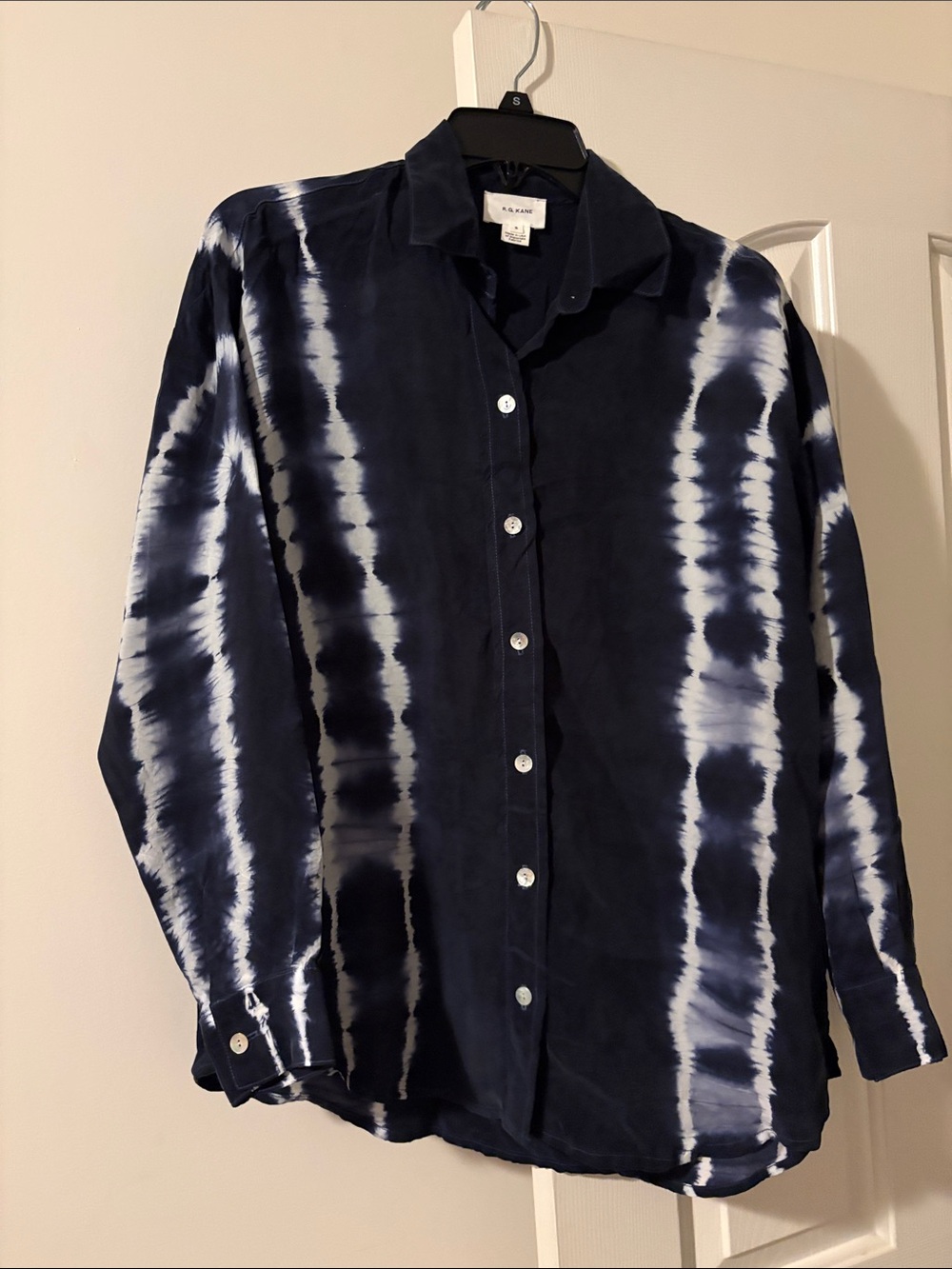R.G. Kane Shirt- navy tye dyed size S